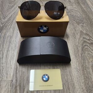 BMW Aviator Sunglasses in Gold with Brown Lenses
